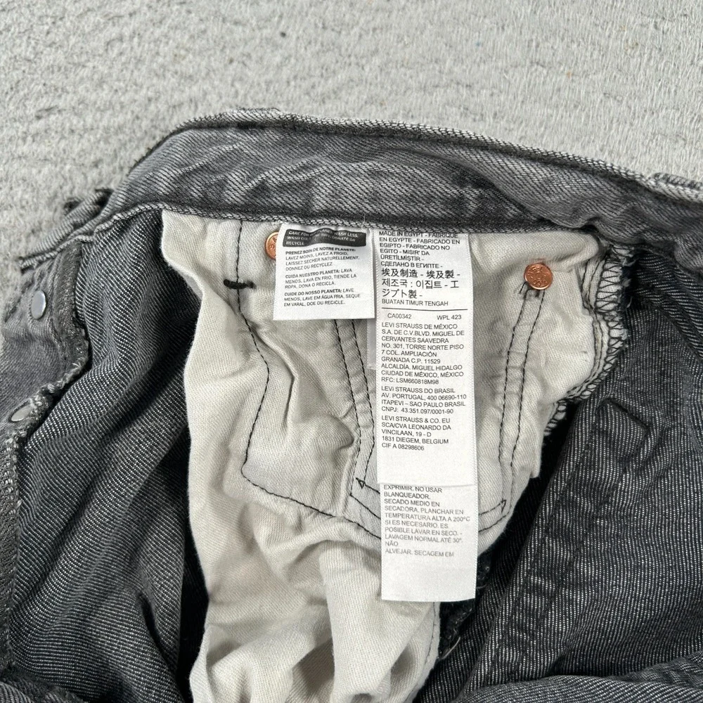Levi's 501 '93 Jeans Men's 30x28 Gray Denim Straight Faded Distressed Button Fly